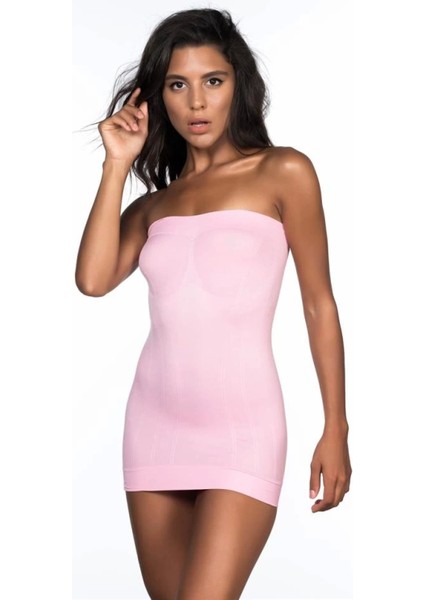 Modlive Pembe Emay 5005 Soft Desenli Straplez Atlet