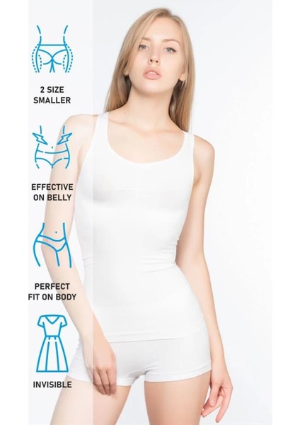 Modlive Beyaz Emay 5015 Kalın Askılı Atlet Korse indirimleri