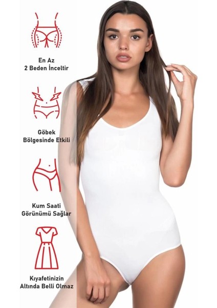 Modlive Beyaz Emay 1924 Soft Kalın Askıllı Çıtçıtlı Body fırsatları