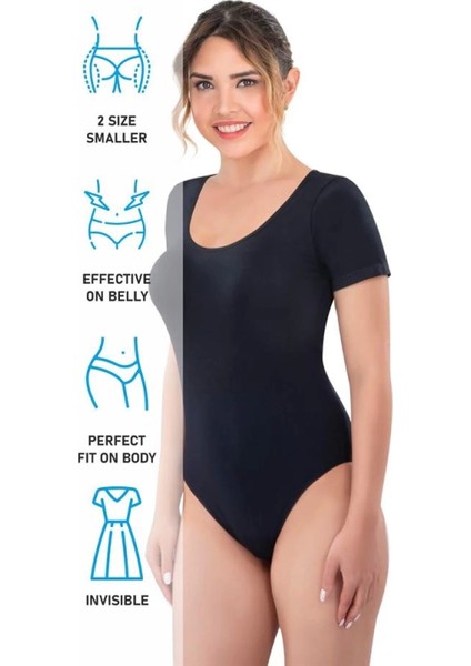 Modlive Siyah Emay 1926 Soft Yarım Kollu Body fırsatları