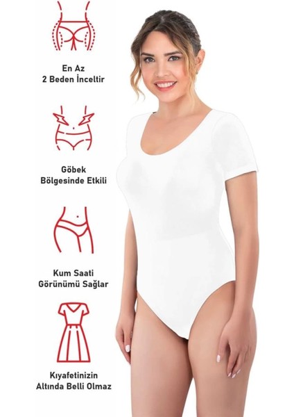 Modlive Beyaz Emay 1926 Soft Yarım Kollu Body modelleri