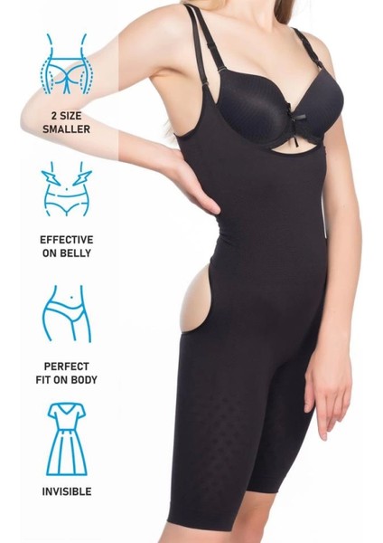 Modlive Siyah Emay 2038 Popo ve Göğsü Açık Paçalı Boy Korse indirimleri