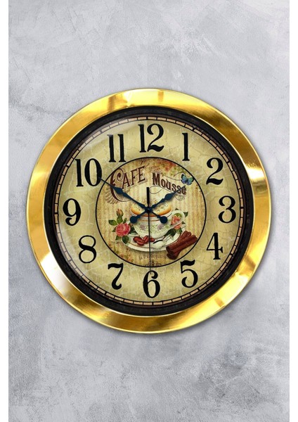 Renkli Geometrik Metal Mutfak Duvar Saati, 36 cm, Şık ve modern tasarım