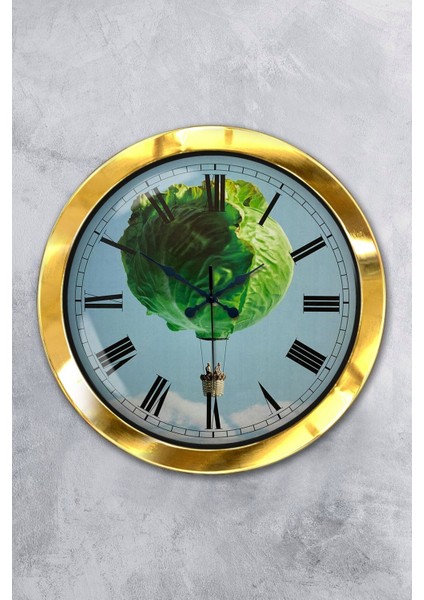 36 cm altın renkli modern metal duvar saati, şık ve kullanışlı tasarım