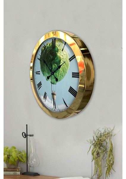 36 cm altın renkli modern metal duvar saati, şık ve kullanışlı tasarım modelleri