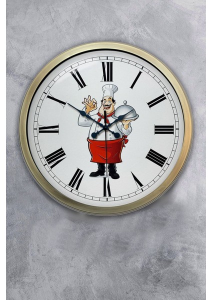 40 cm Çok Renkli Modern Metal Mutfak ve Duvar Saati, Şık ve Zarif Tasarım