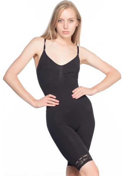 Modlive Siyah Emay 2031 Paçalı Dantelli Boy Korse modelleri