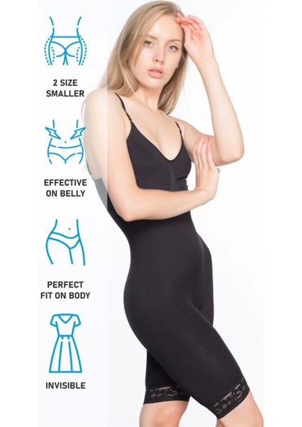 Modlive Siyah Emay 2031 Paçalı Dantelli Boy Korse indirimleri