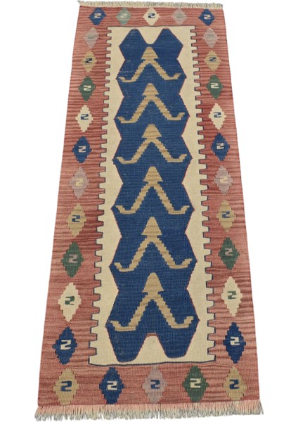 El Dokuma Yün Mini Yolluk Batı Anadolu Kilimi 0094 - Vintage - Çok Renkli modelleri
