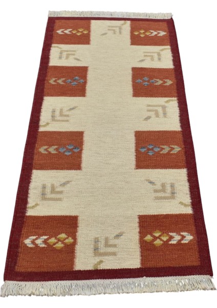 El Dokuma Yün Modern Yolluk Izmir Kilimi 0093 - Yeni - Çok Renkli