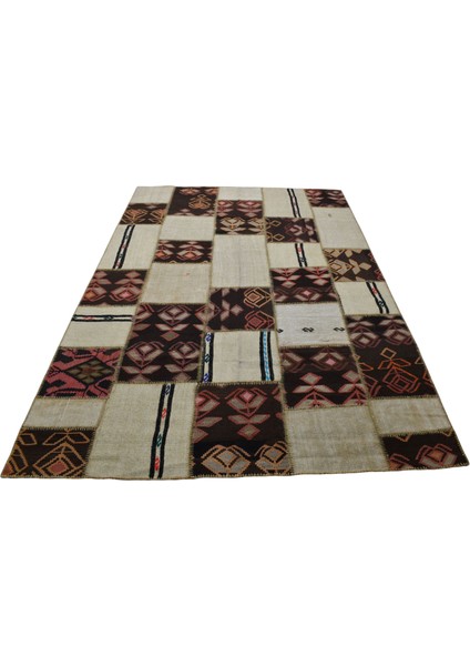 El Dokuma 7.5m2 Yün Kendirli Patchwork Kırkyama Anadolu Kilimi 0113 - Yeni - Çok Renkli