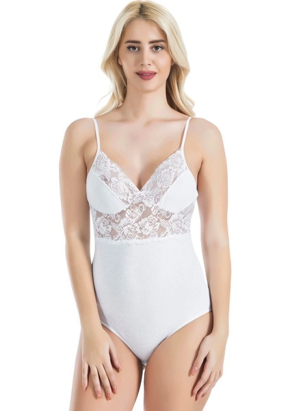 - Ip Askılı Dantelli Kadın Body 334