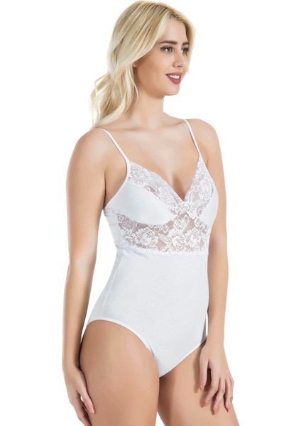 - Ip Askılı Dantelli Kadın Body 334