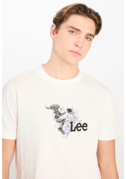 %100 Pamuk Regular Fit Normal Kesim Bisiklet Yaka Kırık Beyaz Tişört fırsatları