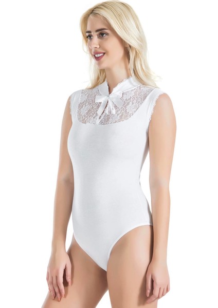 - Sıfır Kol Dantelli Kadın Body 336