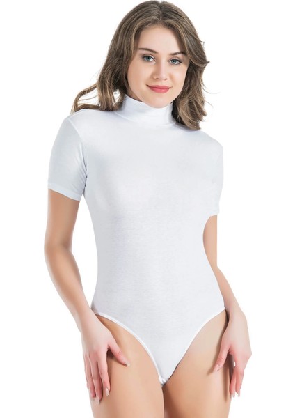- Yarım Kol Boğazlı Çıtçıtlı Kadın Body 325