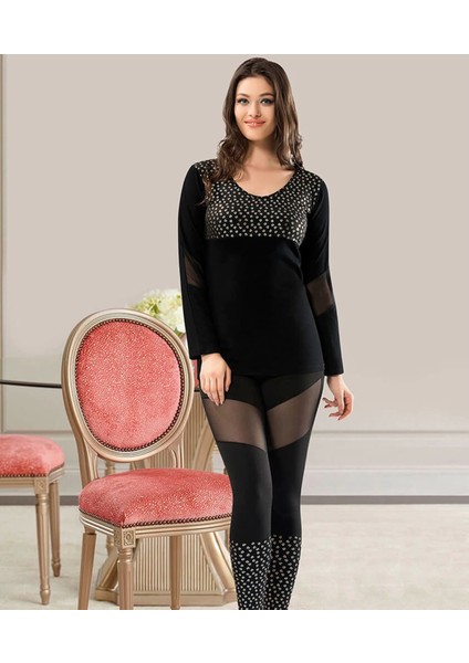 - Uzun Kol Transparan Tayt Takım 877