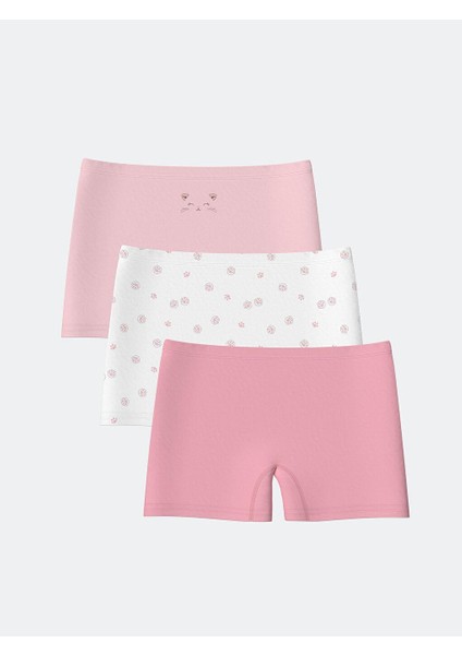 Baskılı Kız Çocuk Boxer 3'lü