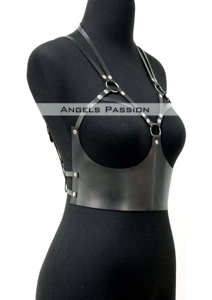 Modlive Göğüs Detaylı Deri Harness Büstiyer, Şık Deri Korse - APFT872 fiyatları