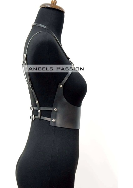 Modlive Göğüs Detaylı Deri Harness Büstiyer, Şık Deri Korse - APFT872 modelleri
