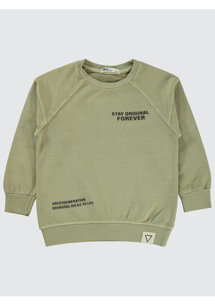 Erkek Çocuk Sweatshirt 2-5 Yaş Taş Rengi