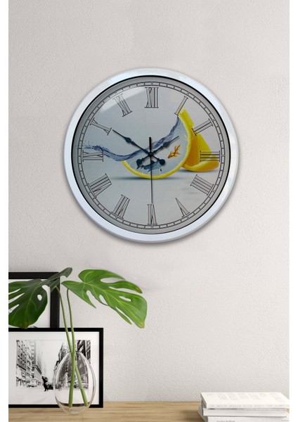 Beyaz Metal Mutfak Duvar Saati, Geometrik Tasarım, 40 cm fiyatları