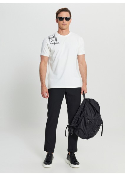 Bisiklet Yaka Baskılı Ekru Erkek T-Shirt ACE091252401_EKR fiyatları