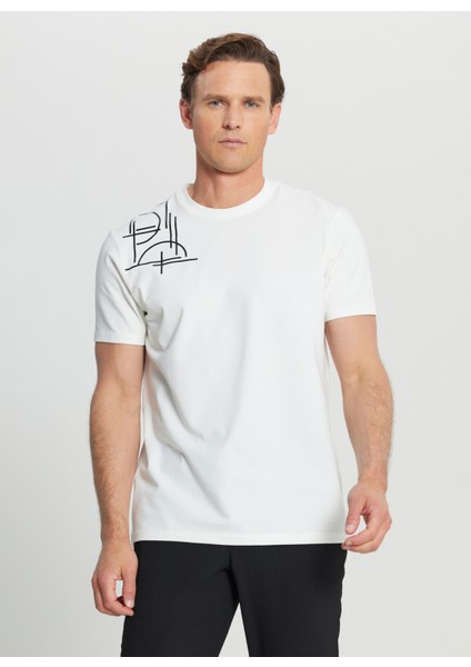 Bisiklet Yaka Baskılı Ekru Erkek T-Shirt ACE091252401_EKR modelleri