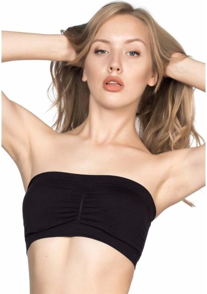 Modlive Siyah Emay 4022 Pedli Straplez Korse