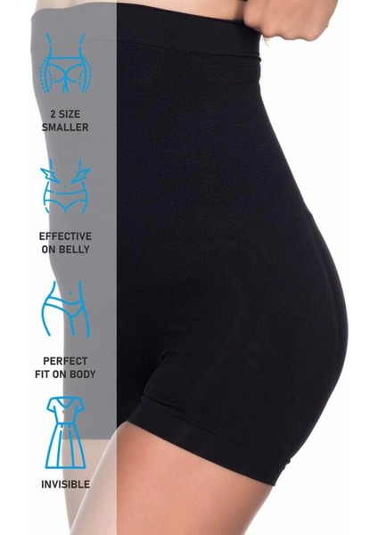 Modlive Siyah Emay 2055 Yüksek Bel Masajlı Boxer Korse indirimleri