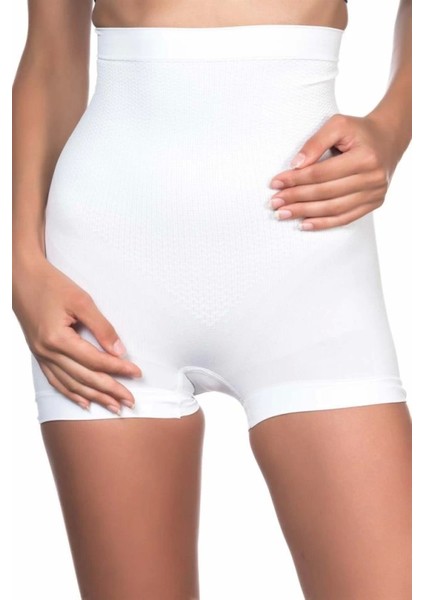 Modlive Beyaz Emay 2055 Yüksek Bel Masajlı Boxer Korse modelleri