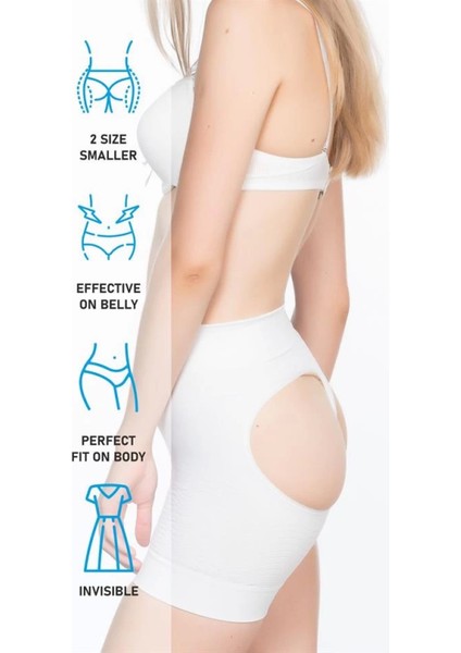 Modlive Beyaz Emay 2034 Popo Açık Anti Selülit Korse indirimleri