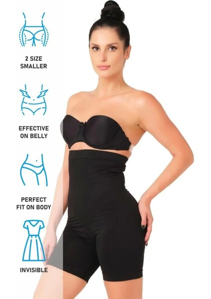 Modlive Siyah Emay 2007 Yüksek Bel Paçalı Korse fırsatları