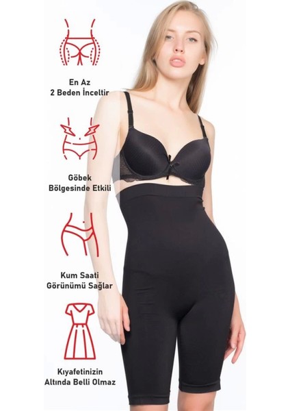 Modlive Siyah Emay 2006 Yüksek Bel Uzun Paçalı Korse fırsatları