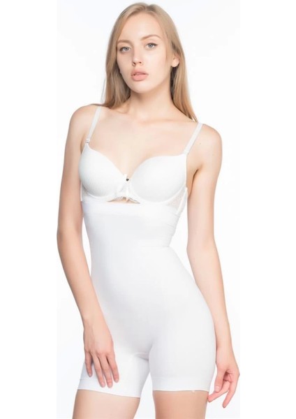 Modlive Beyaz Emay 7026 Ince Yüksek Bel Paçalı Korse modelleri