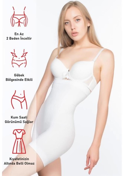 Modlive Beyaz Emay 7026 Ince Yüksek Bel Paçalı Korse fırsatları
