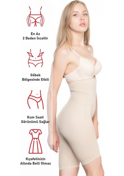 Modlive Ten Emay 2074 Yüksek Bel Desenli Double Uzun Paça Korse fırsatları