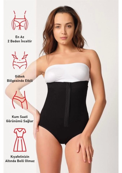 Modlive Siyah Emay 2088 Önden Agraflı Slip Korse fırsatları