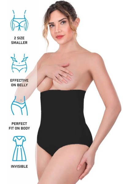 Modlive Siyah Emay 2080 Yüksek Bel Çıtçıtlı Slip Korse fırsatları
