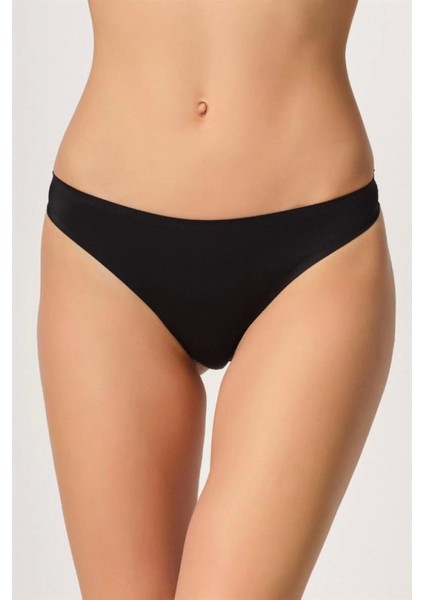 Modlive Siyah Emay 2802 Yapıştırma Lazer Kesim String Külot