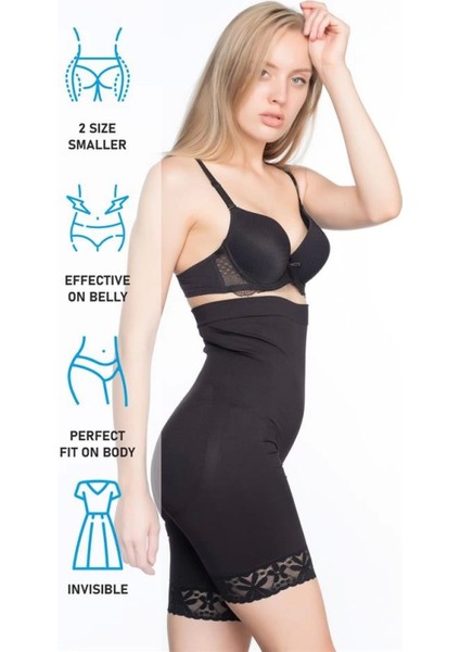 Modlive Siyah Emay 2027 Yüksek Bel Dantelli Paçalı Korse indirimleri