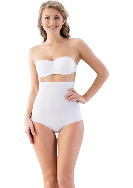 Modlive Beyaz Emay 2813 Yüksek Bel Slip Lazer Korse