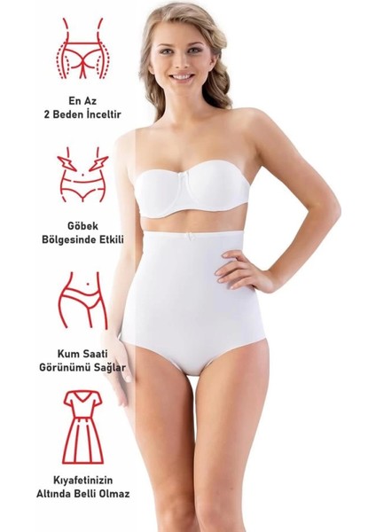 Modlive Beyaz Emay 2813 Yüksek Bel Slip Lazer Korse modelleri