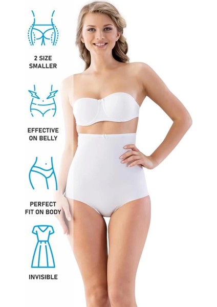 Modlive Beyaz Emay 2813 Yüksek Bel Slip Lazer Korse fırsatları