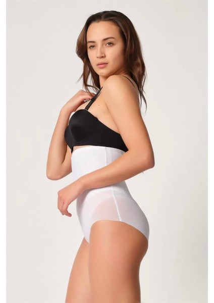 Modlive Beyaz Emay 2945 Tül Karyokalı Slip Lazer Korse