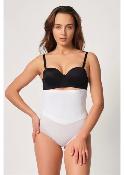 Modlive Beyaz Emay 2945 Tül Karyokalı Slip Lazer Korse modelleri