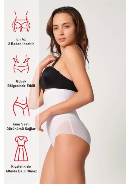 Modlive Beyaz Emay 2945 Tül Karyokalı Slip Lazer Korse fırsatları