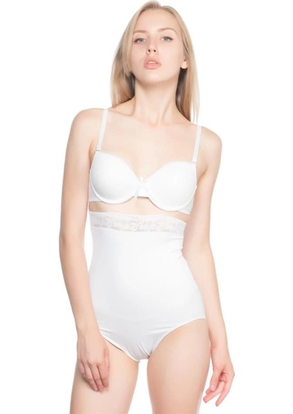 Modlive Beyaz Emay 2028 Dantelli Yüksek Bel Slip Korse indirimleri