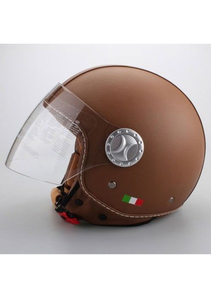 701 Açık Deri Kask Kahverengi, şık ve hafif tasarım, açık kasklar, kahverengi renk fiyatları