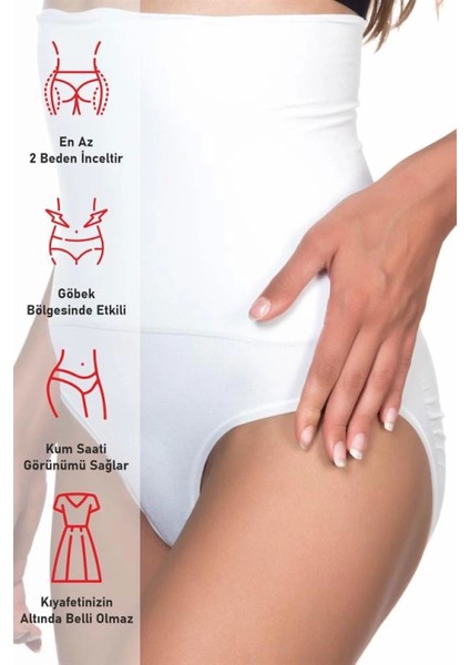 Modlive Beyaz Emay 2009 Yüksek Bel Double Slip Korse fırsatları